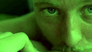 Watch this blue-eyed guy eat pussy to orgasm?