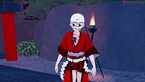 Rias Gremory in kimono at the festival. Why is there sex in this hentai madness?