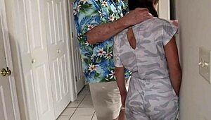 omg, tms-28 milf slave with anal plug gets dp in kitchen! 😳