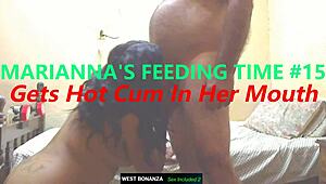 check out marianna's feeding time 15 with hot cum in mouth after deepthroat