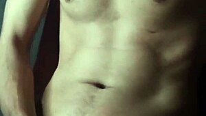 collage guy jerks off at home with a massive cumshot explosion