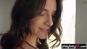 skinny european beauty in stockings stripping down, so hot! 🔥