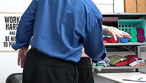 blonde milf caught shoplifting offers huge tits pussy