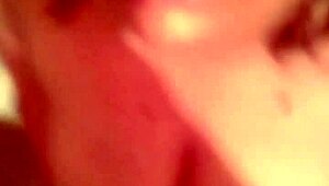 Hot bathtub blowjob and cum on those big natural tits in the bathroom!