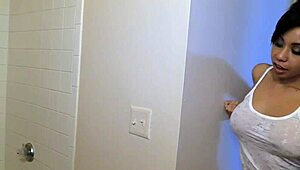 busty cfnm babe, why tug that huge cock so hard?