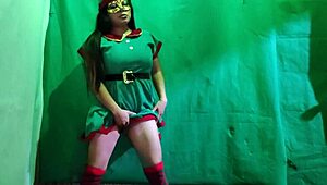 Cochina Duende, hot Latina of Navidad, craves a dirty stud to fill her tight hole this holiday