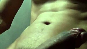 collage guy jerks off at home with a massive cumshot explosion