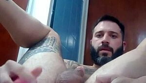 ass fucked with dildo in the kitchen by tattooed amateur