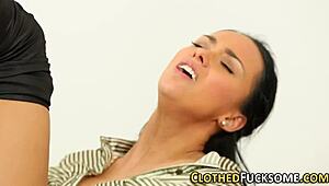 Euro lesbians toy clothed in stockings and shoes