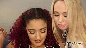 Ebony takes anal strap-on in wild threesome lezdom, damn girl