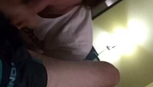 The sexy brunette ex gives deepthroat blowjob and swallows big cock