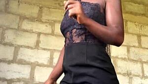 Crazybitch Enjoyed Showing Her Nakedness In Gstring Panties To Strangers And Later Dress Up