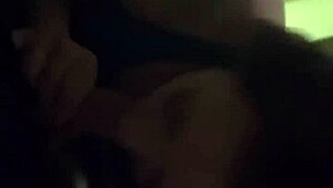 The sexy brunette ex gives deepthroat blowjob and swallows big cock