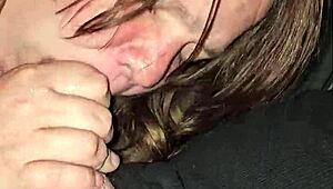 Wife spits on cock while moaning and deepthroating intensely