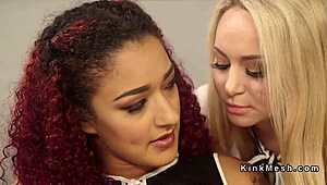 Ebony takes anal strap-on in wild threesome lezdom, damn girl