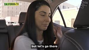 Lucky taxi driver gets famous adult star naked in cab