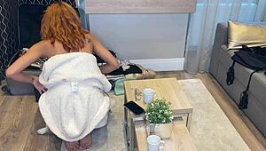 i’m loving this backstage threesome with petite latina and tall teen