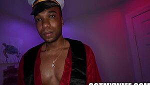 egypt's husband watches as she enjoys her first big black cock with kaby snow