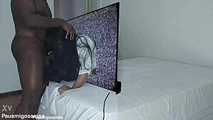 Halloween Samara Takes Two Black Cocks Home