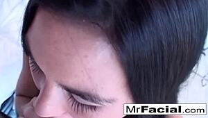 Ashley enjoys sloppy sucking and facial cumshots from hardcore pornstar action 😏