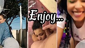 Hot Latina with Natural Tits Attempts to Suck Her Own Breast in Seductive Display