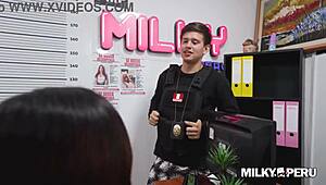 Peruvian Woman Shows Off Huge Latina Ass to Perverted Cop at Station