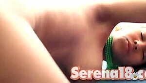 Busty solo teen babe teases with striptease.