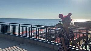 We film a crazy vacation video with hard spanking on the teen's ass.