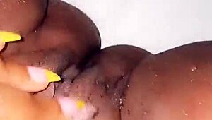 the kind of pussy with big clit and squirting during licking