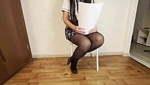 Girl Gives Anal to Teacher During Exam, Cumming in Tight Ass!