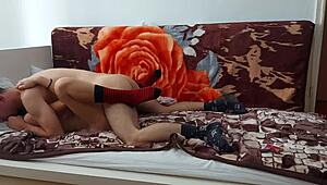 Sex at home feels so intense with tight teen creampie action