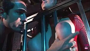 Gianna Michaels, with her big natural tits, enjoys a titty fuck and bondage session ending in a cumshot.