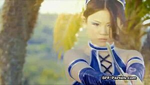 Kitana and Warrior Besties Share Hard Cock in Wild Group Action.