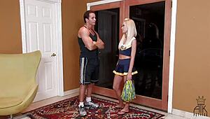 rebecca blue - cheerleader seduces fast eddie in uniform