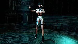 Busty naughty nun dances in revealing outfit in cathedral.