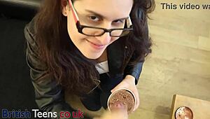 British 18 Year Old Devours Ice Cream With Cum Topping!