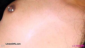 Cute teen 18+ shows body on sofa