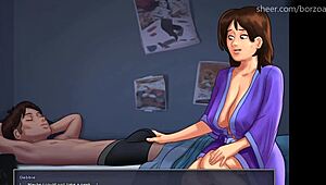 Stepsister catches me spying on masturbating milf stepmom.