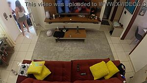 Hot Wife Thay Ksada, Recognized by Delivery Man, Lets Him Suck Her on Sofa. Want to See More?