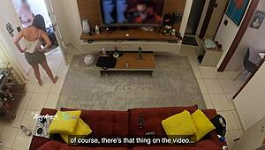 Hot Wife Thay Ksada, Recognized by Delivery Man, Lets Him Suck Her on Sofa. Want to See More?