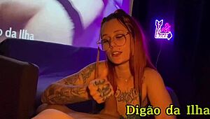 Tattooed Nerd Teases And Plays Until Climax