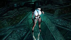 Busty naughty nun dances in revealing outfit in cathedral.