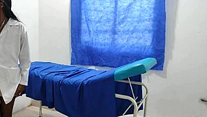 horny nurse touches herself in office before seducing patient for sex