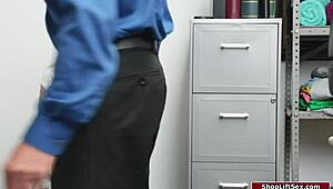 Fake Money User Bent Over and Fucked Hard by Officer at Work