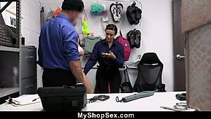 Penny Barber and Coworker Punish Shoplifting Teen with Hardcore Office Action!