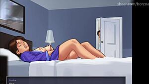 Stepsister catches me spying on masturbating milf stepmom.