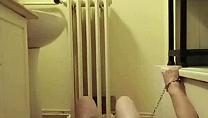 Esclave F in raw 2024 self-session with piss and harsh humiliation play.