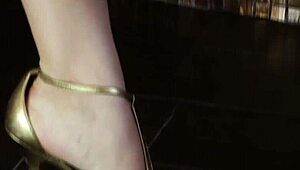 footjob turns into deep banging by the sink for cute blonde.