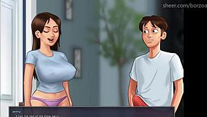 Stepsister catches me spying on masturbating milf stepmom.