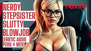 i’m hooked on nerdy stepsister’s taboo blowjob audio